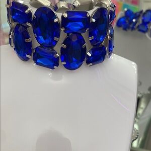 Source Unknown Cobalt Blue Crystal Stretch Bracelet
